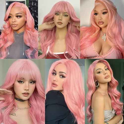 Pink Bundles Human Hair Body Wave Bundles 14 16 18 Inch Unprocessed Brazilian Virgin Hair 3 Bundle 50 Gram Per Bundle Deals Quick Weave Hair Extensions