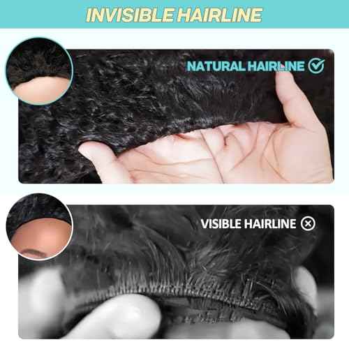 18 Inch Half Wig Burmese Curly Human Hair Wig for Women 250 Density 3 In 1 Seamless Flip Over Half Wigs Beginner Friendly Glueless Wigs Human Hair with Spiral End Natural Color