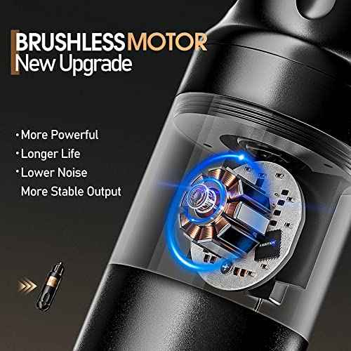 Ambition Rotary Tattoo Gun Kit, Vibe Wireless Tattoo Pen Machine Brushless Motor Dual 2400mAh Batteries with 100pcs Mixed Size Glory Tattoo Cartridge Needles for Pro Artists