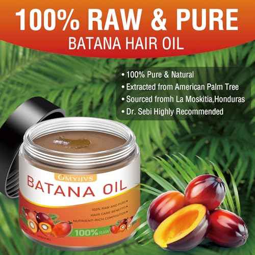 Batana Oil for Hair Growth: 100% Organic & Pure Dr Sebi Unrefined Batana Oil from Honduras - Repairs Damaged Hair - Prevents Hair Loss - Enhances Hair Thickness for Men & Women 4.2 oz