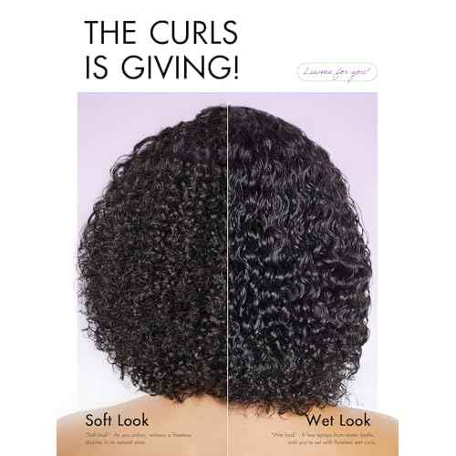 LUVME HAIR Short Curly Wig Human Hair 8 Inch Glueless Wigs Human Hair Pre Cut Lace Closure Undetectable HD Lace Wig