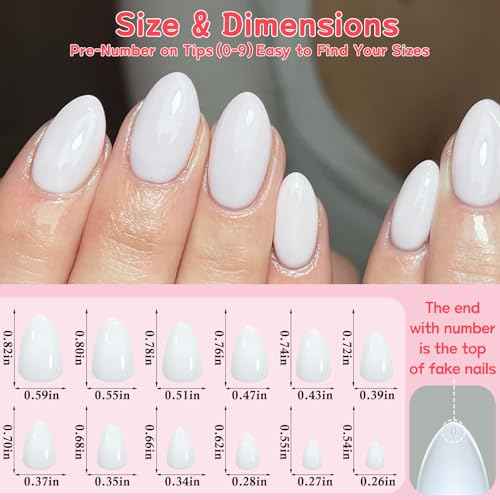120pc White Almond Press on Nails Short Fake Nails Press ons for Women Acrylic Nails Press on Nails&Glue Tabs, Short White Press on Nails Almond False Nail Tip Stick on Artificial Fingernail