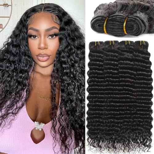 Water Wave Human Hair Bundles 16 18 20 22 Inch 12A Raw Bundles Silky Soft Wet And Wavy Water Wave Bundles For Women Natural Black Color