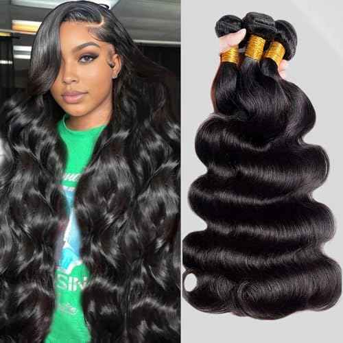 ZGWG Bundles Human Hair 20 22 24 Inch 3 Bundles Human Hair Body Wave 12A Grade Soft And Full