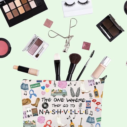 FOTAP Nashville Trip Makeup Bag Nashville Travel Gift Tennessee State Gifts Nashville Souvenir Gift Nashville Travel Bag Housewarming Gift (to Nashville tote)