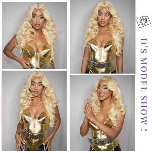 613 Lace Front Wig Human Hair 200 Density Blonde Wig Human Hair Body Wave 13x6 Lace Front Wigs Human Hair Pre Plucked Blonde HD Lace Frontal Wig 30 Inch
