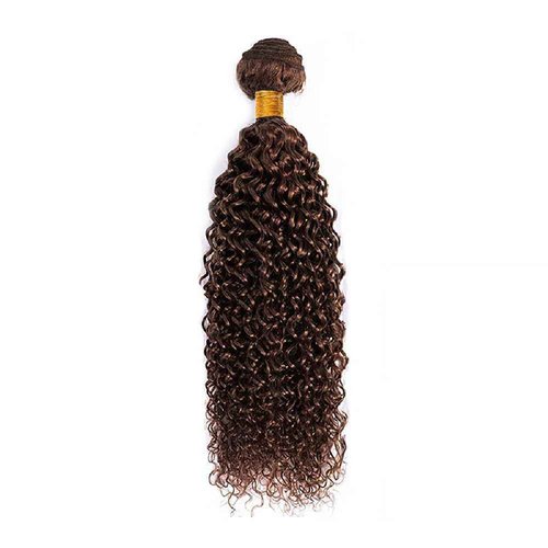Curly Wave Bundles Human Hair 24 Inch Color #4 Chocolate Brown Single Bundle Brazilian Virgin Human Hair Bundles Kinky Curly Wave 100g Per 1 Bundle Remy Hair Extensions For Black Woman