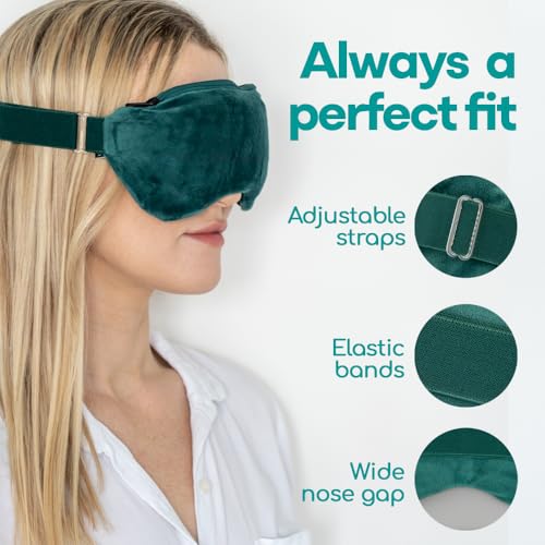 Medi Grade 2-in-1 Heat and Cooling Eye Mask - Microwave Activated Heated Eye Mask for Dry Eyes, Styes and Blepharitis and integrated Cooling Eye Mask for Puffy Eyes, Dark Circles or Migraines