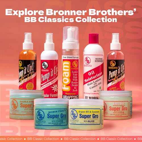 Bronner Bros BB Oil Moisturizer Hair Lotion for Damaged Hair, Scalp Stimulator with Castor Oil, Aloe Vera, Vitamin B5 & Coconut ? Alcohol-Free Formula, Natural & Relaxed ? 12oz
