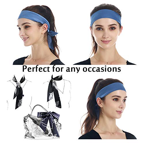 Double Layer Bonnet Long Satin Cap Head Wrap for Sleeping Blue