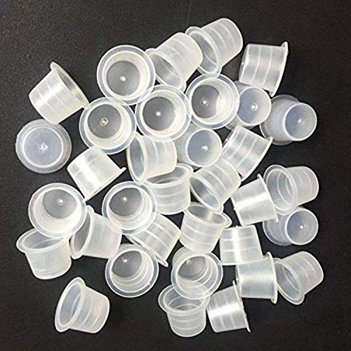 Disposable Ink Cups,DOWEI 500pcs Plastic Large Ink Pigment Cups #15 Ink Caps Large for Ink Supplies(500L)