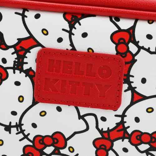 Bioworld Hello Kitty Character Face All-Over Print 9" Dual Compartment Toiletry Kit