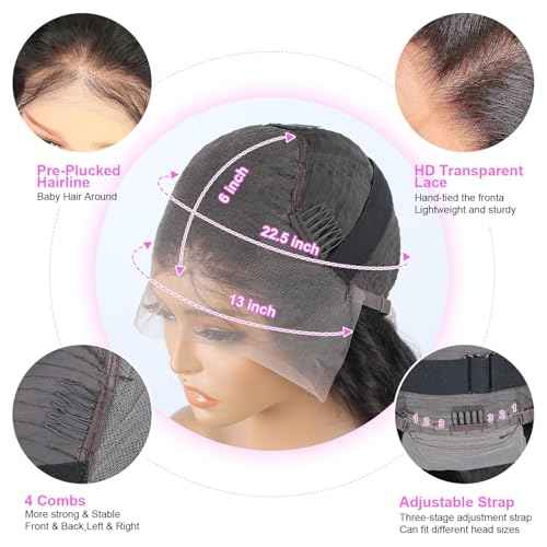200 Density 20 Inch Body Wave Lace Front Wig Human Hair 13x6 HD Lace Front Wigs Human Hair for Women Glueless Wigs Human Hair Pre Plucked Natural Hairline