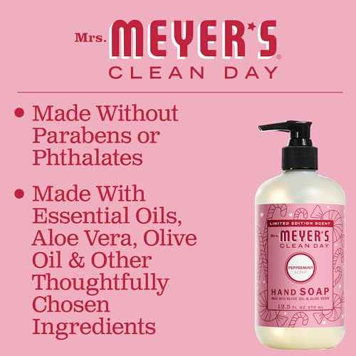 Mrs. MEYER'S CLEAN DAY Liquid Hand Soap, Peppermint, 12.5 oz (Pack of 3)