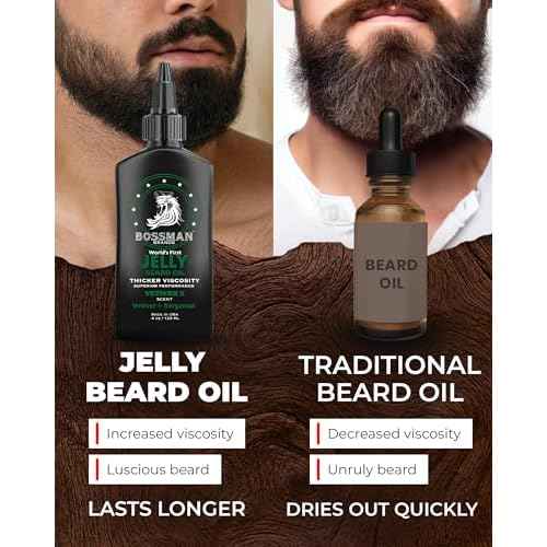 Bossman Jelly Beard Oil Variety Pack - Beard Grooming Care and Growth Kit - All 6 Beard Jelly Oil Scents - Made in USA