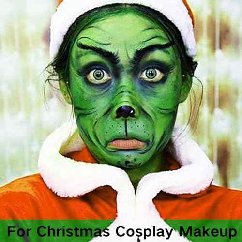 MEICOLY Green Face Body Paint,Christmas Stocking Stuffers,Green Body Paint for Halloween SFX Witch Makeup Elphaba Costume,Hunting Hulk Camo Face Paint for Adults and Kids,St.Patrick¡¯s Day Accessories
