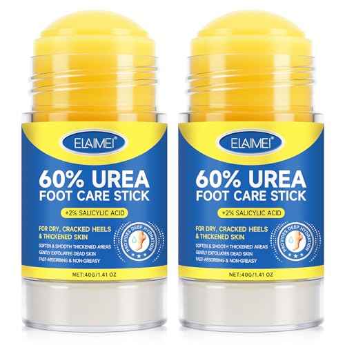 60% Urea Cream Stick with Salicylic Acid 2%, Severe Cracked Heel Repair Restoring Balm, Urea Hydrating Foot Cream, Foot Lotion Heel Stick Repairs and Hydrates Dry and Cracked Feet and Hand- 2 Packs