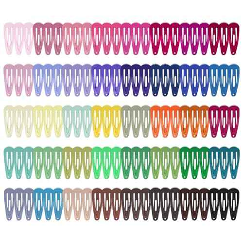 obeoby 120 Pcs 40 Colors Metal Small Snap Hair Clips, 1.2 Inch Mini Hair Barrettes Hair Accessories for Baby Girls Toddlers Women