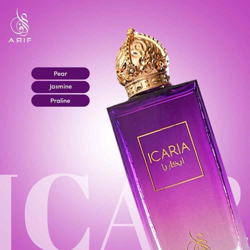 ARIF Icaria Perfumes – Fruity Floral Eau de Parfum for Women – Long-Lasting, Fresh Pear, Iris, Jasmine, Orange Blossom & Patchouli – Elegant & Luxurious Perfume – 3.4 oz