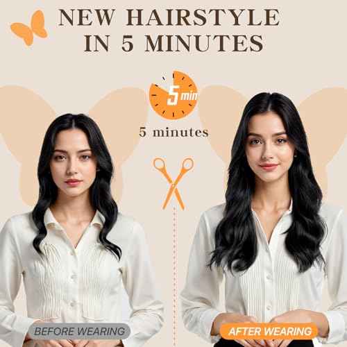 Remy Hair Extensions Clip in Human Hair Natural Black Clip in Extensions Real Human Hair 18 Inch Real Hair Extensions Clip in Human Hair Straight Human Hair Clip Ins 120g 7Pcs