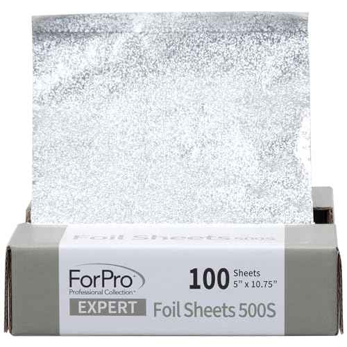ForPro Expert Embossed Foil Sheets 500S, Aluminum Hair Foils for Color Application and Highlighting Services, Food Safe, Pop-Up Dispenser, 5¡± W x 10.75¡± L, 100-Count