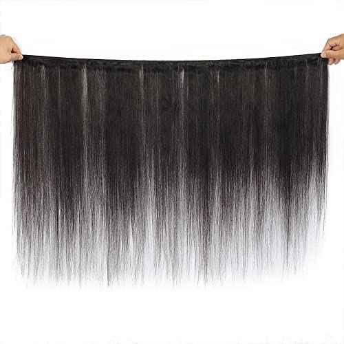 Straight Bundle Natural Black Human Hair 3 Bundles Brazilian Unprocessed Virgin Hair Extensions Double Weft Bundle For Women 16 18 20 Inch