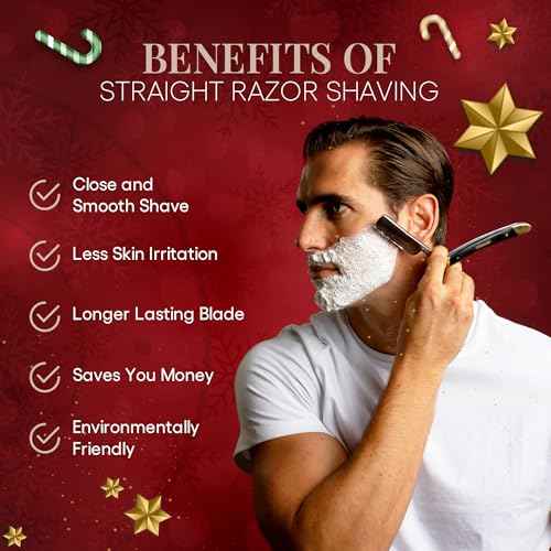Naked Armor Solomon Straight Razor - Shave Ready Japanese Steel Straight Razors for Men with Algum Wood Scale, Case Included, Close Shave, Black