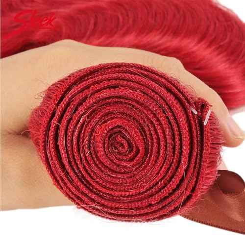 Red Bundles Human Hair Body Wave 3 Bundles 30 32 34 Inch Unprocessed Brazilian Virgin Remy Wine Red Bundle Hair Weave Burgundy Body Wave Bundle Human Hair Extensions
