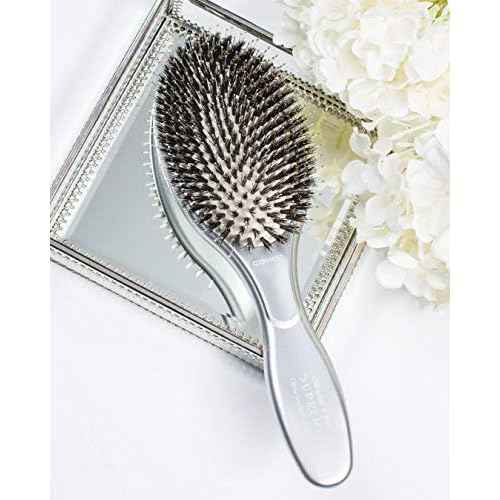 Olivia Garden Ceramic + Ion Supreme Styler Cushion Paddle Brush - Boar & Ionic for Shine, Frizz Control & Smoother Hair