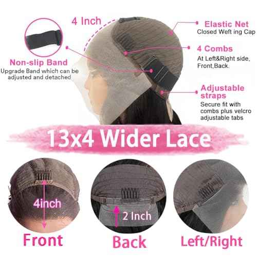 250 Density Deep Wave Lace Front Wigs Human Hair Curly Wig Wet and Wavy Lace Front Wigs Pre Plucked Frontal Wigs 28 Inch 100% Real Human Hair No Synthetic No Tangle No Shedding Triple Lifespan 3X