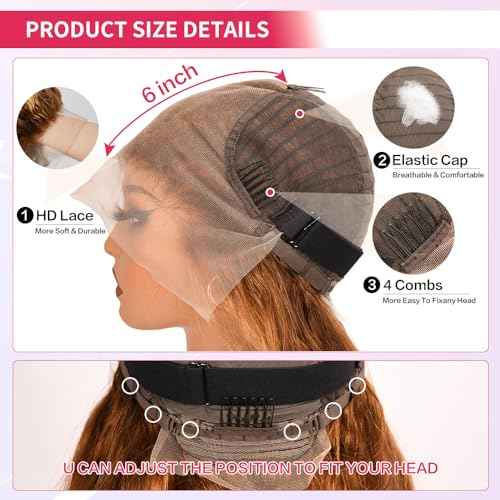 30 Inch Honey Blonde Ombre Lace Front Wig Human Hair 13x6 HD Lace Front Wig 4/27 Highlight Ombre Body Wave Lace Frontal Glueless Wigs Pre Plucked with Baby Hair