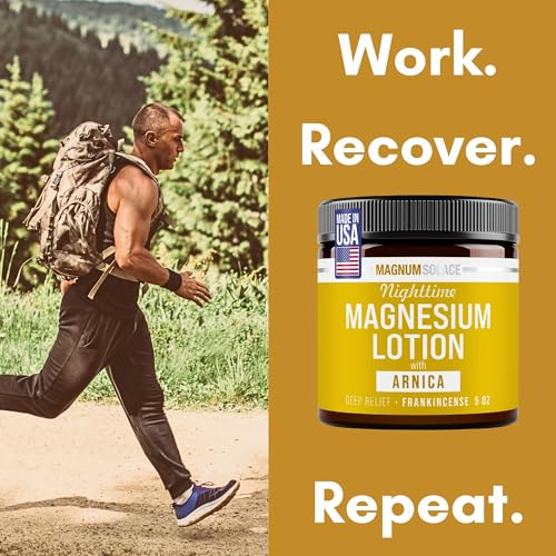 Nighttime Magnesium Lotion with Arnica ? Soothing Relief & Relaxation, Highly Concentrated Magnesium for Muscles & Joints ? Apply to Legs or Feet Before Bed ? Skin-Friendly