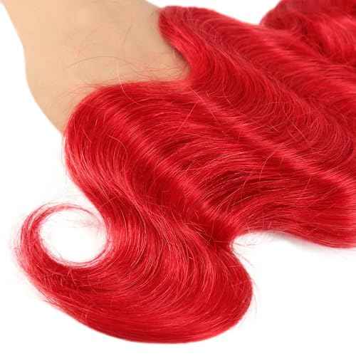 Red Bundles Human Hair Body Wave 3 Bundles 30 32 34 Inch Unprocessed Brazilian Virgin Remy Wine Red Bundle Hair Weave Burgundy Body Wave Bundle Human Hair Extensions