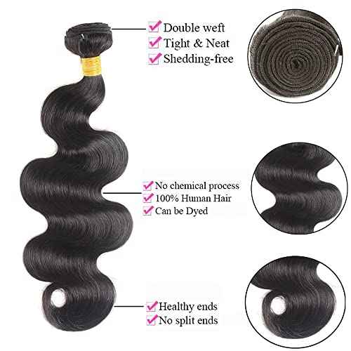 Human Hair Bundles 24 24 24 Inch Body Wave Bundles Human Hair 12A Unprocessed Brazilian Virgin Hair Weave 3 Bundles for Blace Women Natural Black Color 300G
