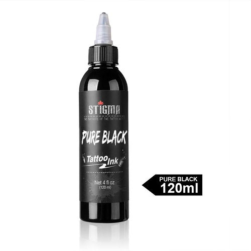 STIGMA Tattoo Ink Black Shading 2 Stage Grey Wash Black 4oz （120ml）USA Standard Pigment Tattoo Ink Black Set (Ghost Black)