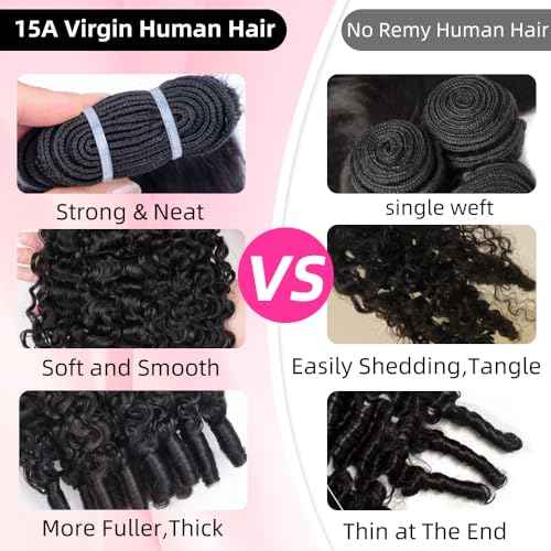 PerisModa Burmese Curly Bundles Human Hair 3C4A Raw Water Wave Quick Weave Hair Bundles with Spiral Curly Ends 100% Unprocessed 15A Virgin Kinky Curly Human Hair One Bundles Natural Black 20 Inch