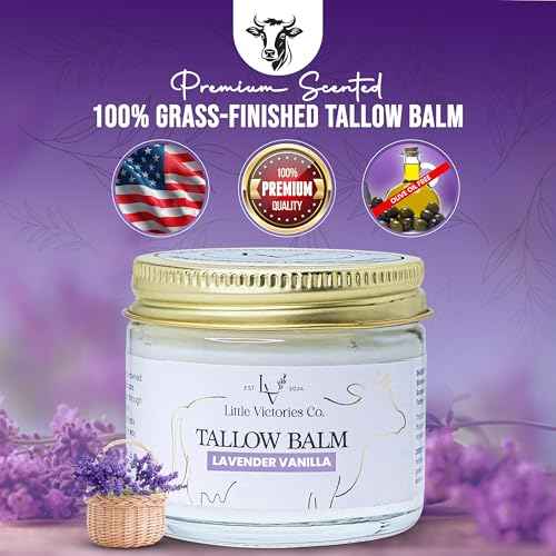2.0 floz Beef Tallow for Skin Care - Grass Fed Tallow & Honey Balm Ideal for Eczema, Stretch Marks, Redness, Itching - Organic Beef Tallow for Face+Body Moisturizer is Ideal Gift for Women