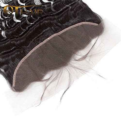 QTHAIR 16A 13X4 Loose Deep Wave Swiss Lace Frontal Transparent HD Ear to Ear Lace Frontal 20" Brazilian Loose Deep Wave Human Hair for Black Women 150% Density
