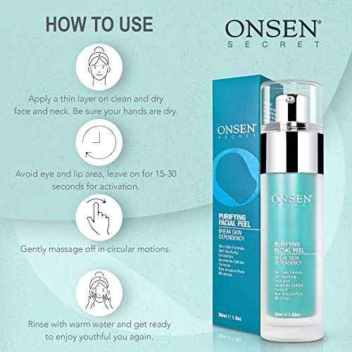 Onsen Secret Exfoliating Peeling Gel - Daily Gentle Face Exfoliator, Dark Spot Remover, Organic Facial Peel for Sensitive Skin, Natural Whitening Peeling Gel for Women, 1.7 fl oz/50 ml