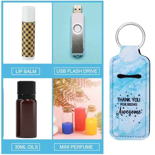 72 Pcs Lipstick Holder Bulk Lipstick Holder Keychain Thank You Inspirational Lip Gloss Pouch Portable(Marble Colors)