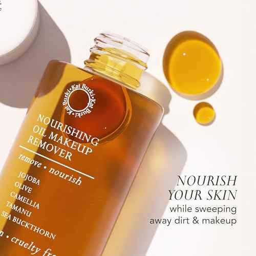 KAT BURKI Nourishing Oil Makeup Remover & Face Cleanser, Moisturizing Facial Cleansing Serum with Sea Buckthorn, Jojoba, Camellia Oil, 4 Fl Oz