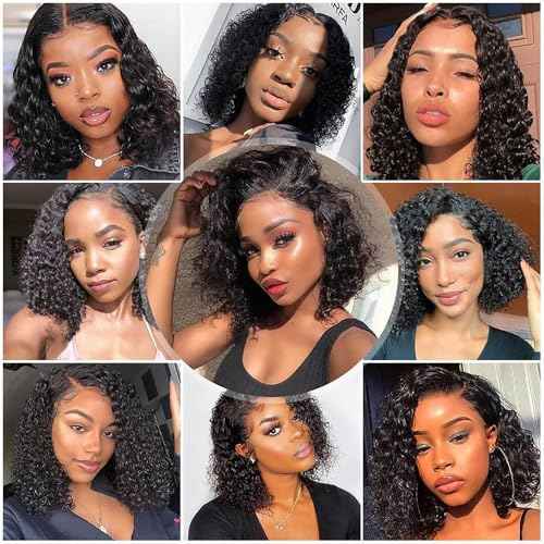 16 Inch 180% Density 13x4 Deep Wave Lace Front Wigs Human Hair Wet And Wavy Water Wave HD Lace Front Wigs Human Hair Pre Plucked Deep Curly Lace Frontal Wig