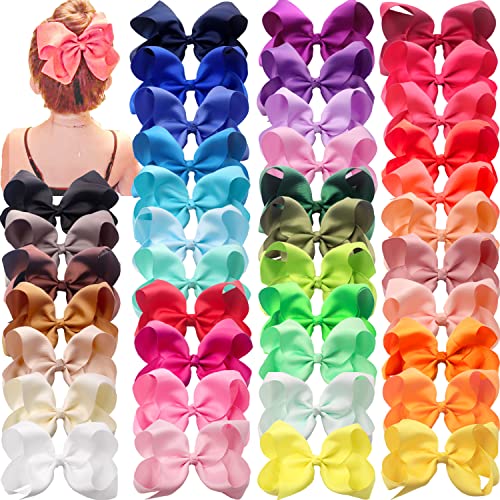 CÉLLOT Big Bows for Girls 8inch Oversize Large Boutique Hair Bows Alligator Hair Clips for Girls Teens Toddlers Kids Hair Accessory (14pcs/Rhinestone)