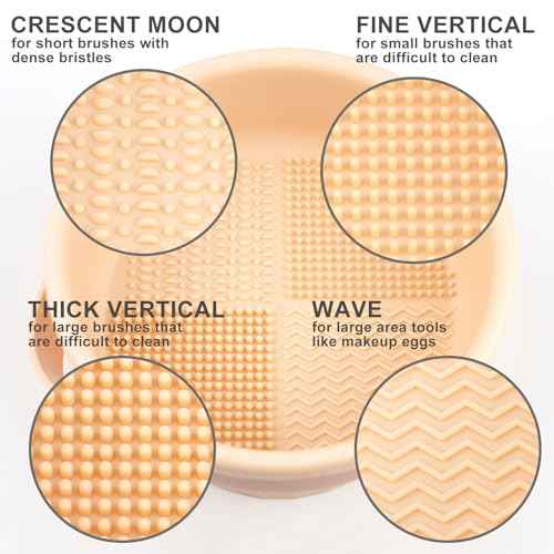 Makeup Brush Cleaner Mat 3 in 1 Silicone Makeup Brush Cleaner Bowl Cosmetic Brushes Cleaning Tool Makeup Cleaner for Brushes (Pink) (Pink)