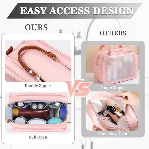 YOOLIFE Travel Toiletry Bag - Toiletry Bag for Men Women | Personalized Gifts for Women Me, Travel Essentials Toiletries Water Resistant Dopp Kit Letter A Black