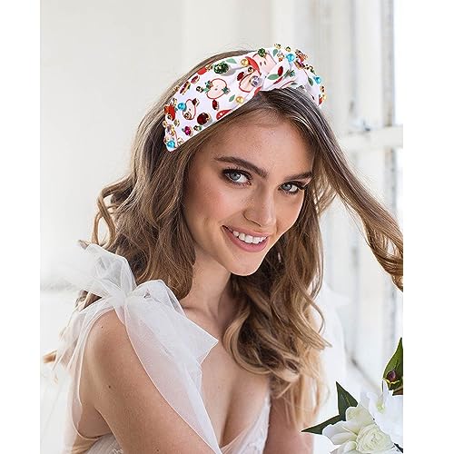 NVENF Teacher Headband for Women Teacher Accessories Crystal Pearl Knotted Headband Rhinestone Beaded Embellished Top Knot Headband Back To School Outfits Teacher Appreciation Gifts (Style A)