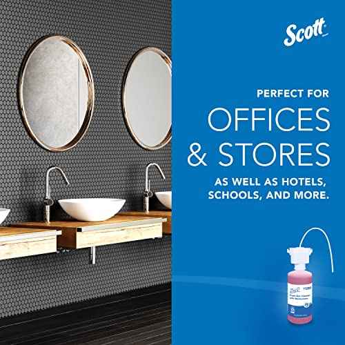 Scott Professional Foam Hand Soap with Moisturizers (11280), 1.5 L, Foaming, Pink, Floral Scent, Under-Counter Refills for Kimberly-Clark Professional Top Mounted Dispensers (2 Bottles)
