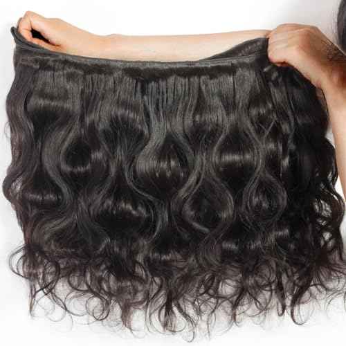 Douyin Brazilian Body Wave 3 Bundles Human Hair 12A 100% Unprocessed Virgin Human Hair Weave Bundles Deals Natural Black Color (1B Black£¬12 14 16)