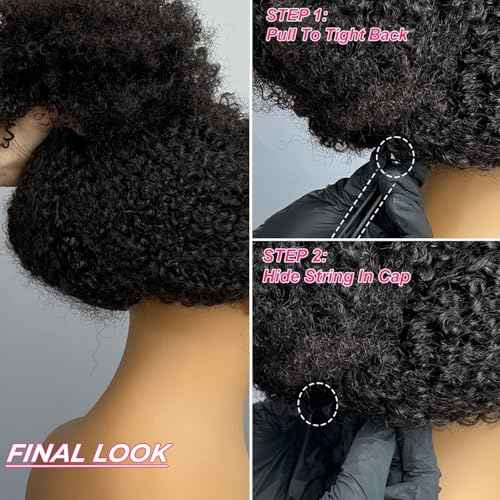 V SHOW Hair V Part Wig Human Hair Kinky Curly Upgrade U Part With Adjustable Drawstring 180% Density V Shape Clip In Half Wig For Women Natural Color 18 Inch