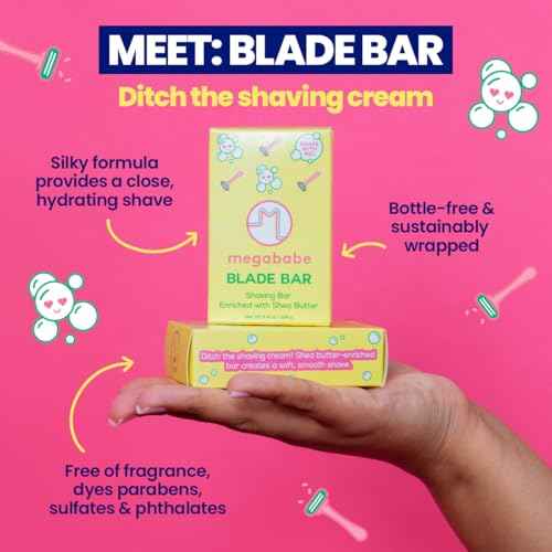 Megababe Blade Bar | Stocking Stuffer Holiday Gift | Shaving Bar Enriched with Shea Butter | Hydrating for All Skin Types | 4.4 oz